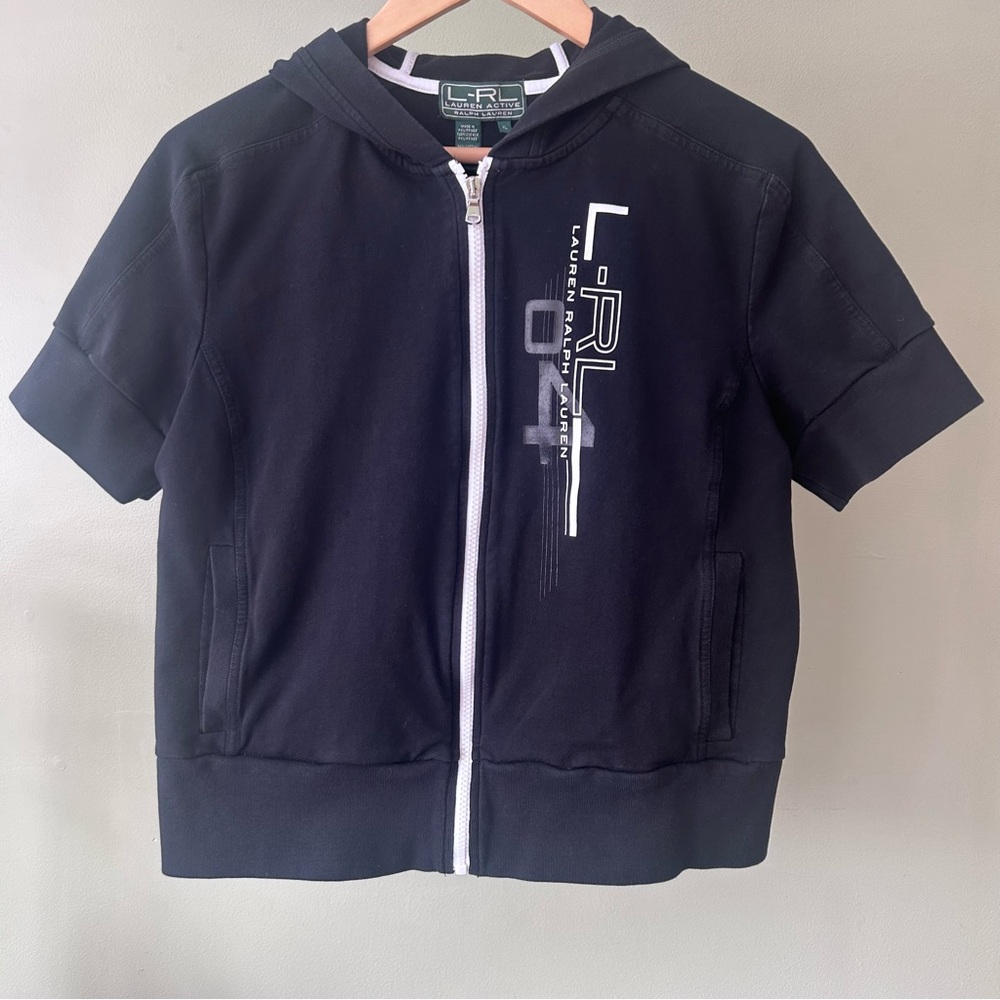 Lauren Ralph Lauren Active BlackWomen's Short Sleeve Zip-Up
Hoodie Sweatshirt XL
